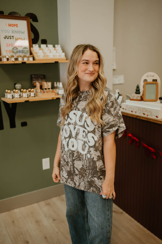 BLACK + WHITE CAMO JLY HEAVY WEIGHT TEE