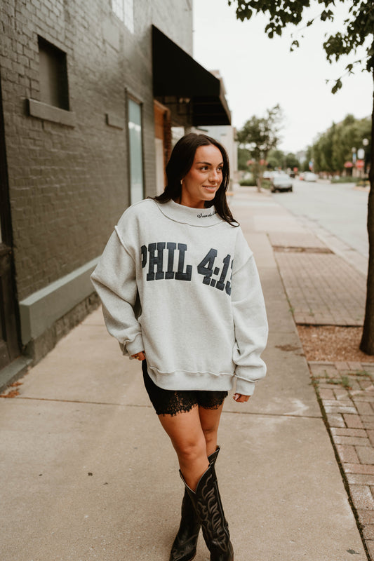 PHIL 4:13 MOCK NECK PULLOVER