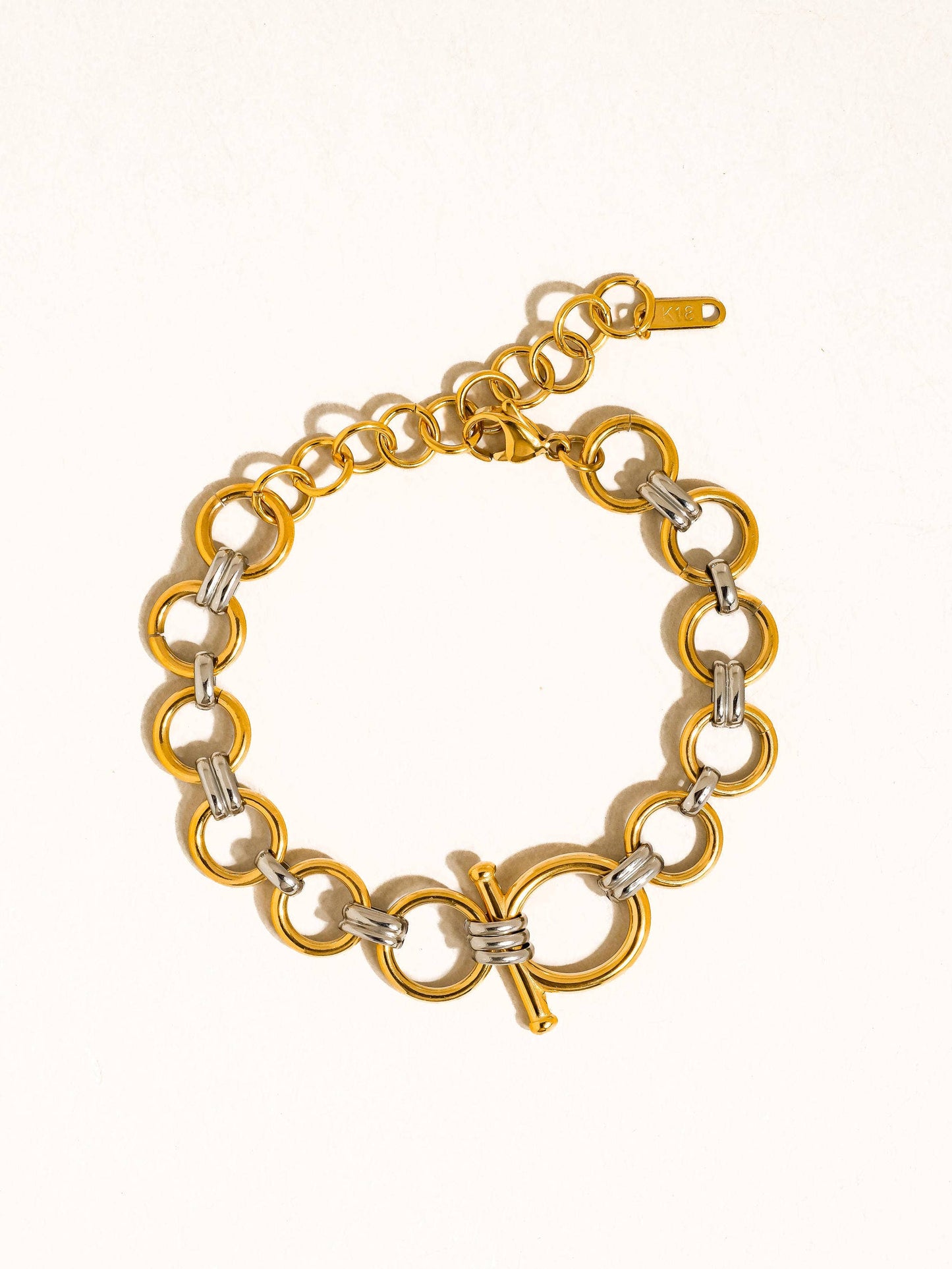 NON TARNISH TWO TONE LINK BRACELET