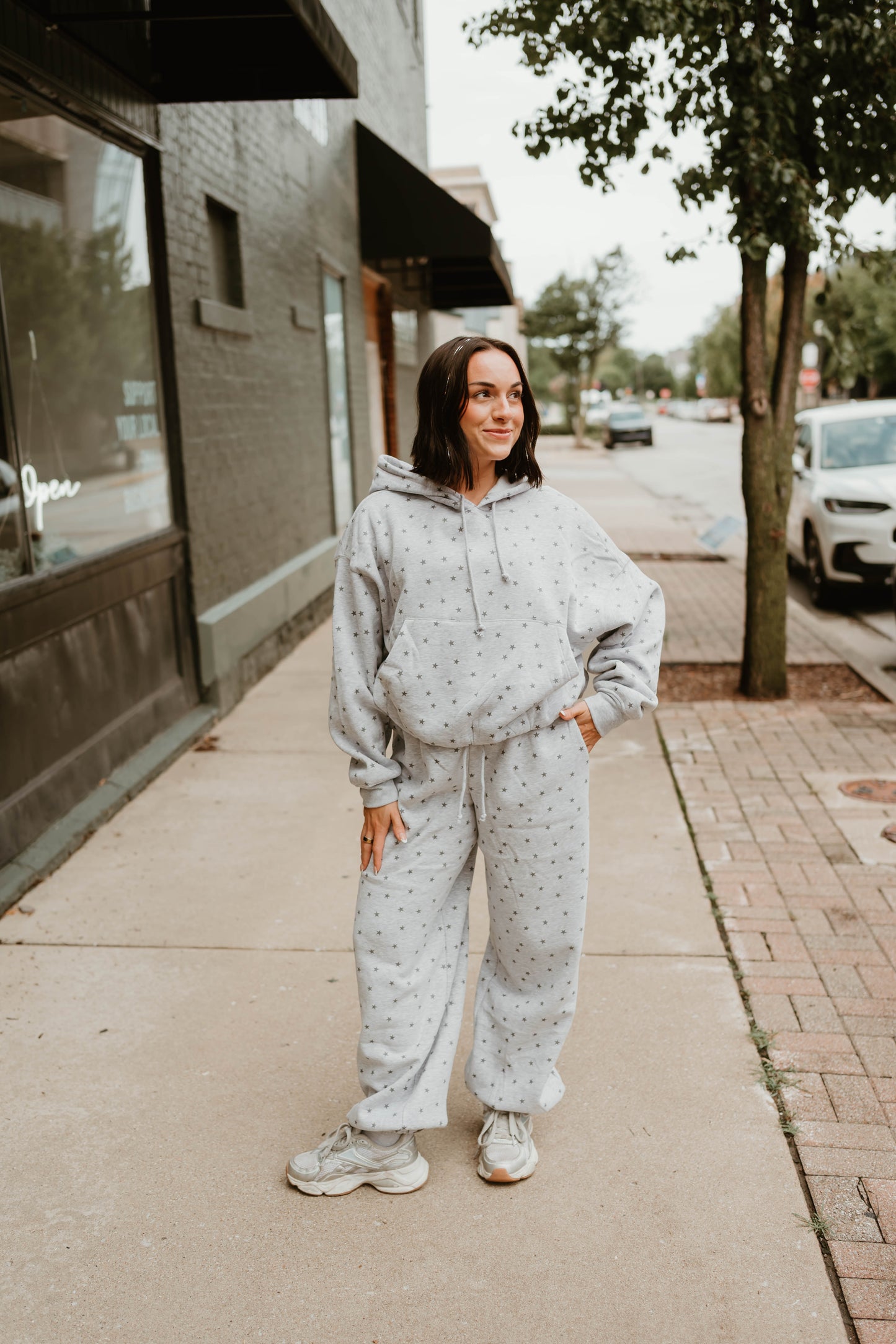 GRAY STAR BUBBLE HOODIE