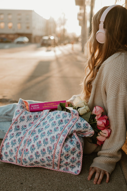 PINK + BLUE TOTE BAG