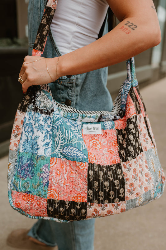 MIDNIGHT QUILTED PATCHWORK XL CROSSBODY