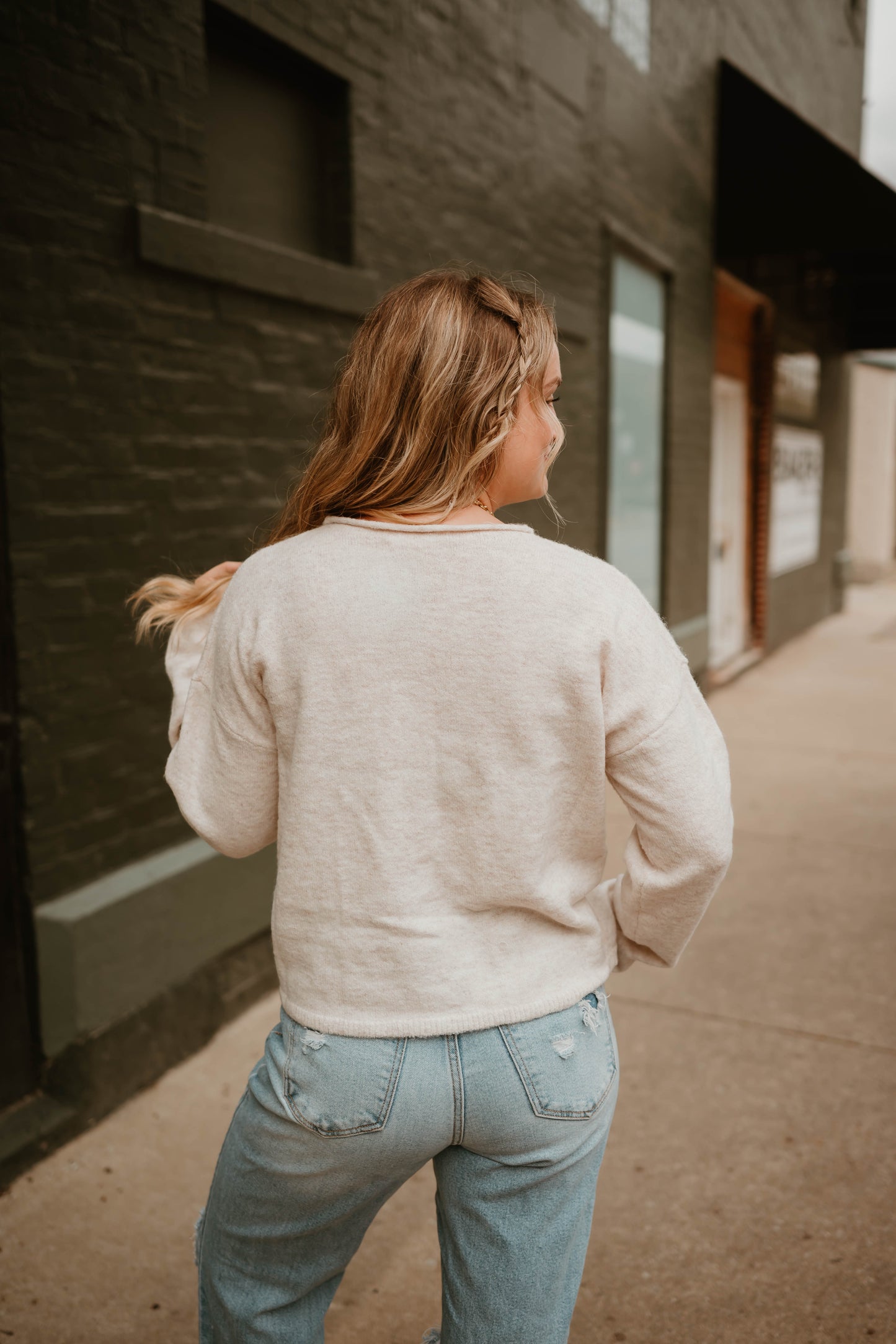 OATMEAL BUTTON FRONT CARDIGAN