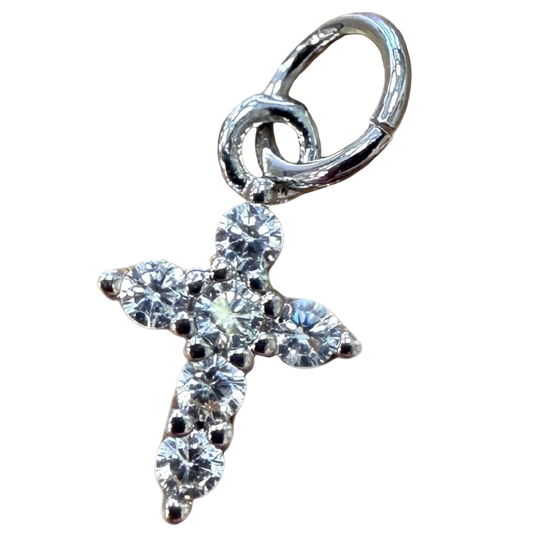 MINI DIAMOND CROSS CHARM