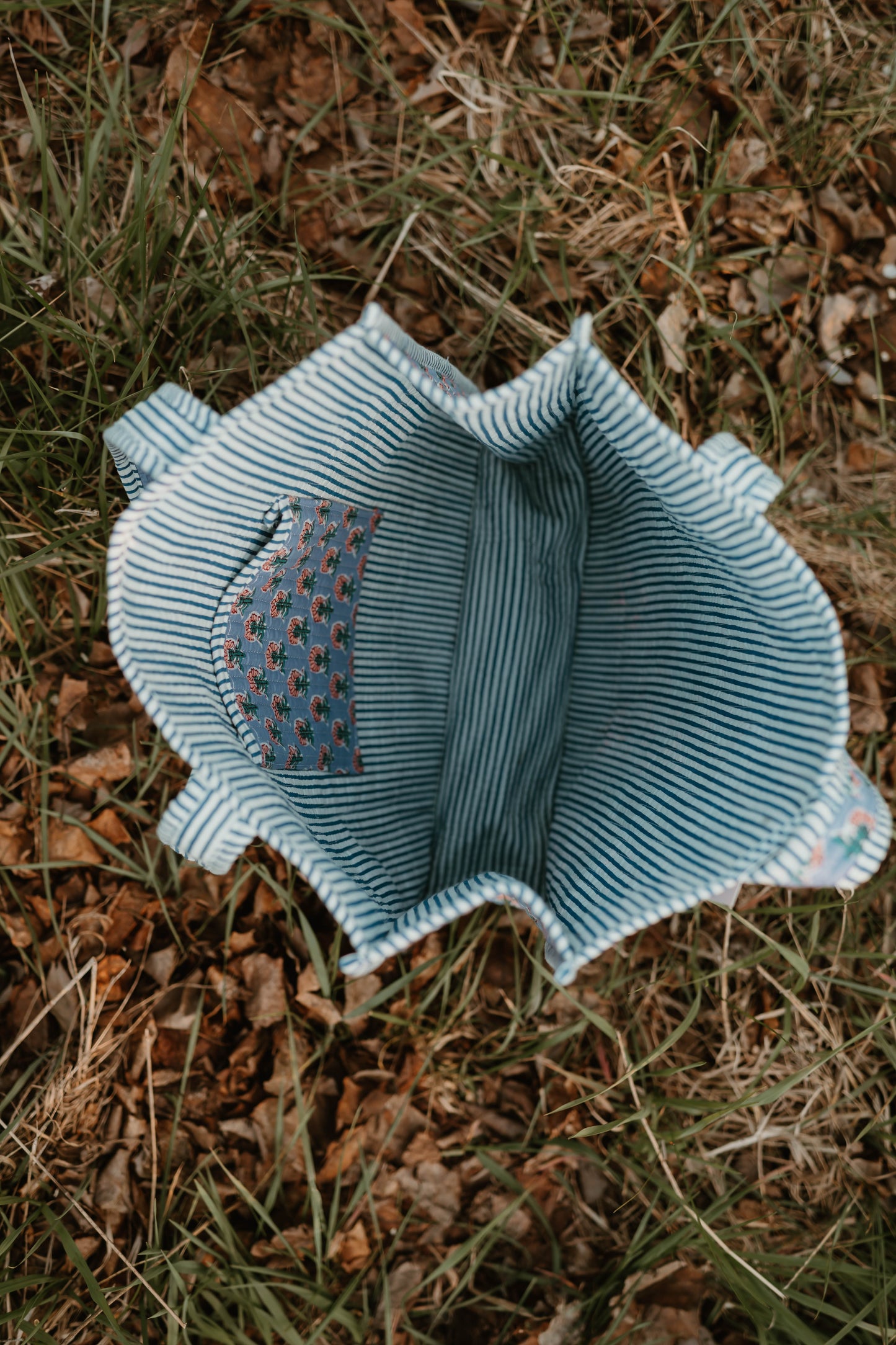 PERIWINKLE + PINK FLORAL TOTE