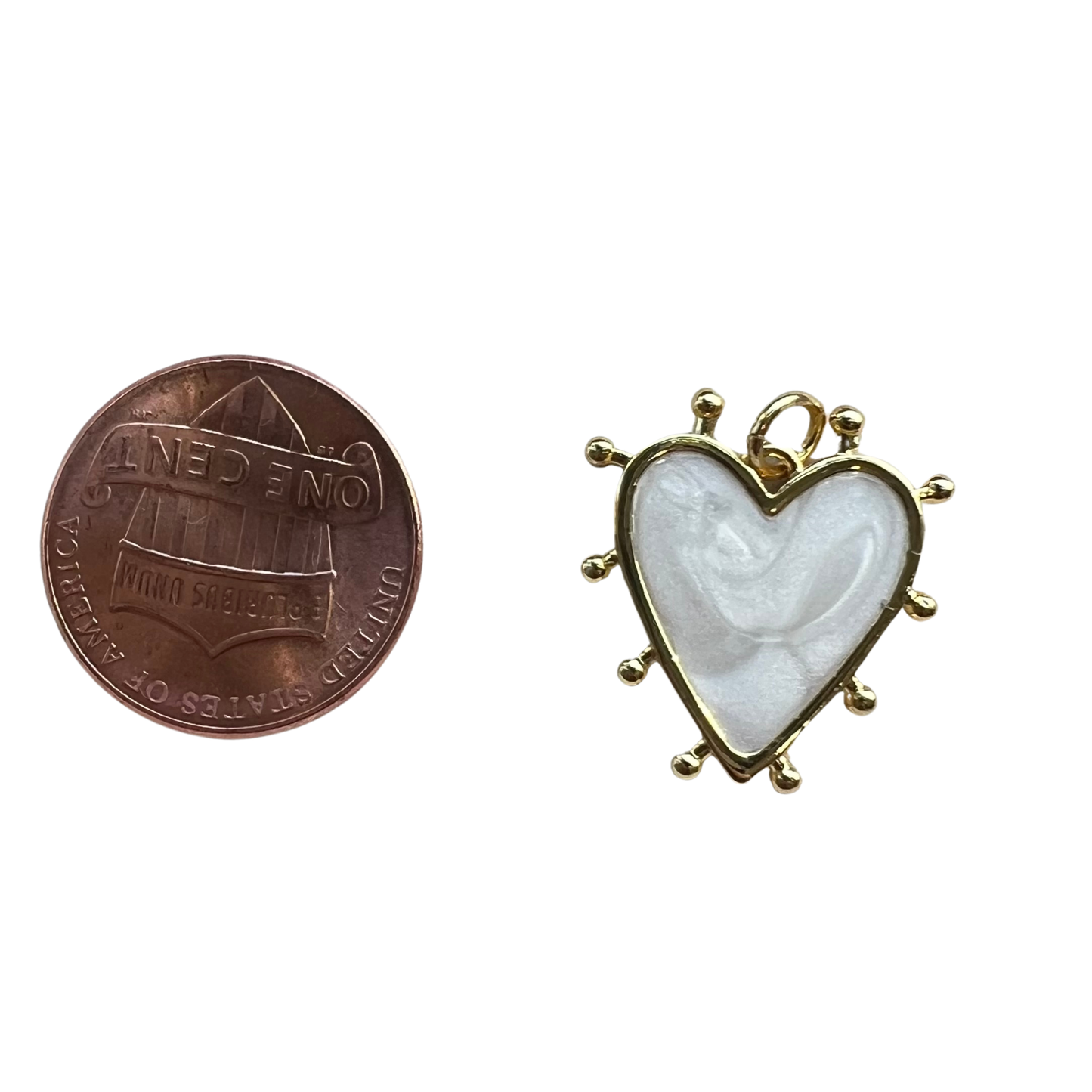EDGED OPAL HEART CHARM