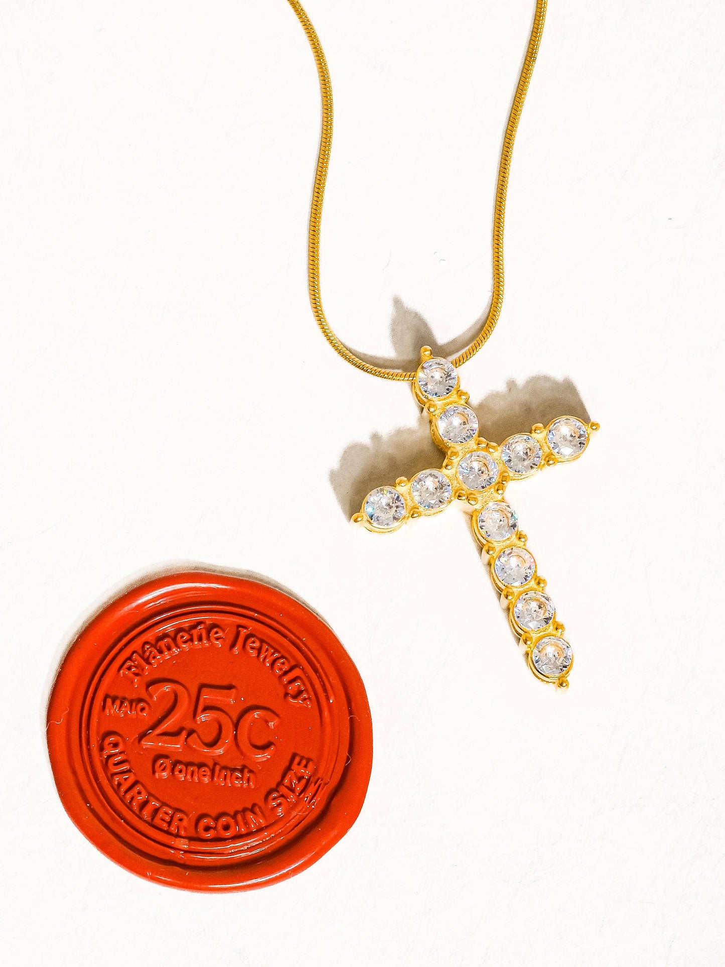 LARGE DIAMOND CROSS NECKLACE