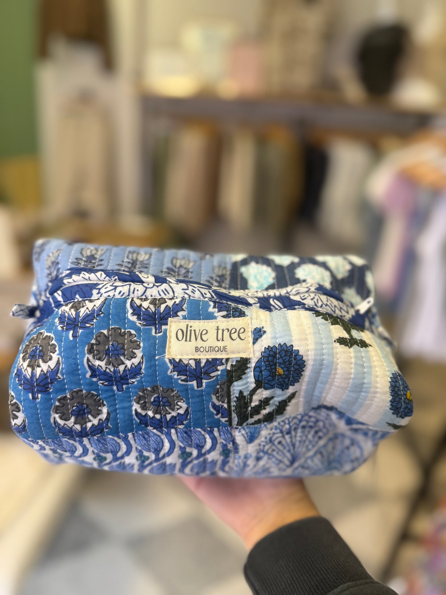 BLUE PATCH MAKE UP POUCH