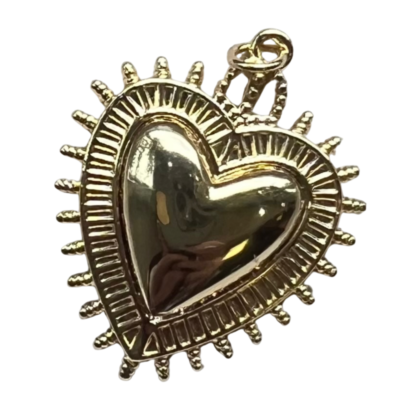 LARGE GOLD EDGE HEART CHARM
