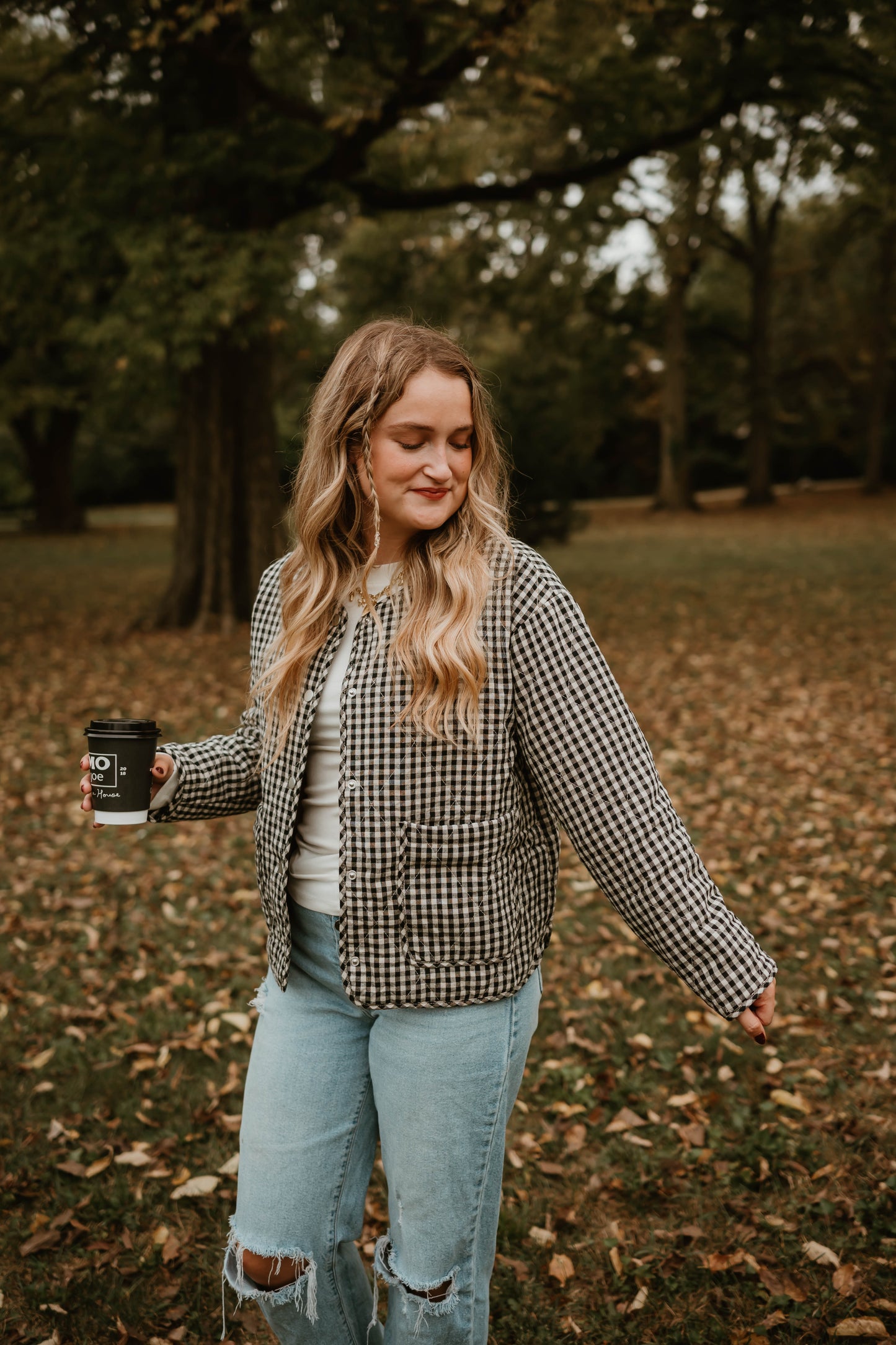 BLACK + CREAM GINGHAM JACKET