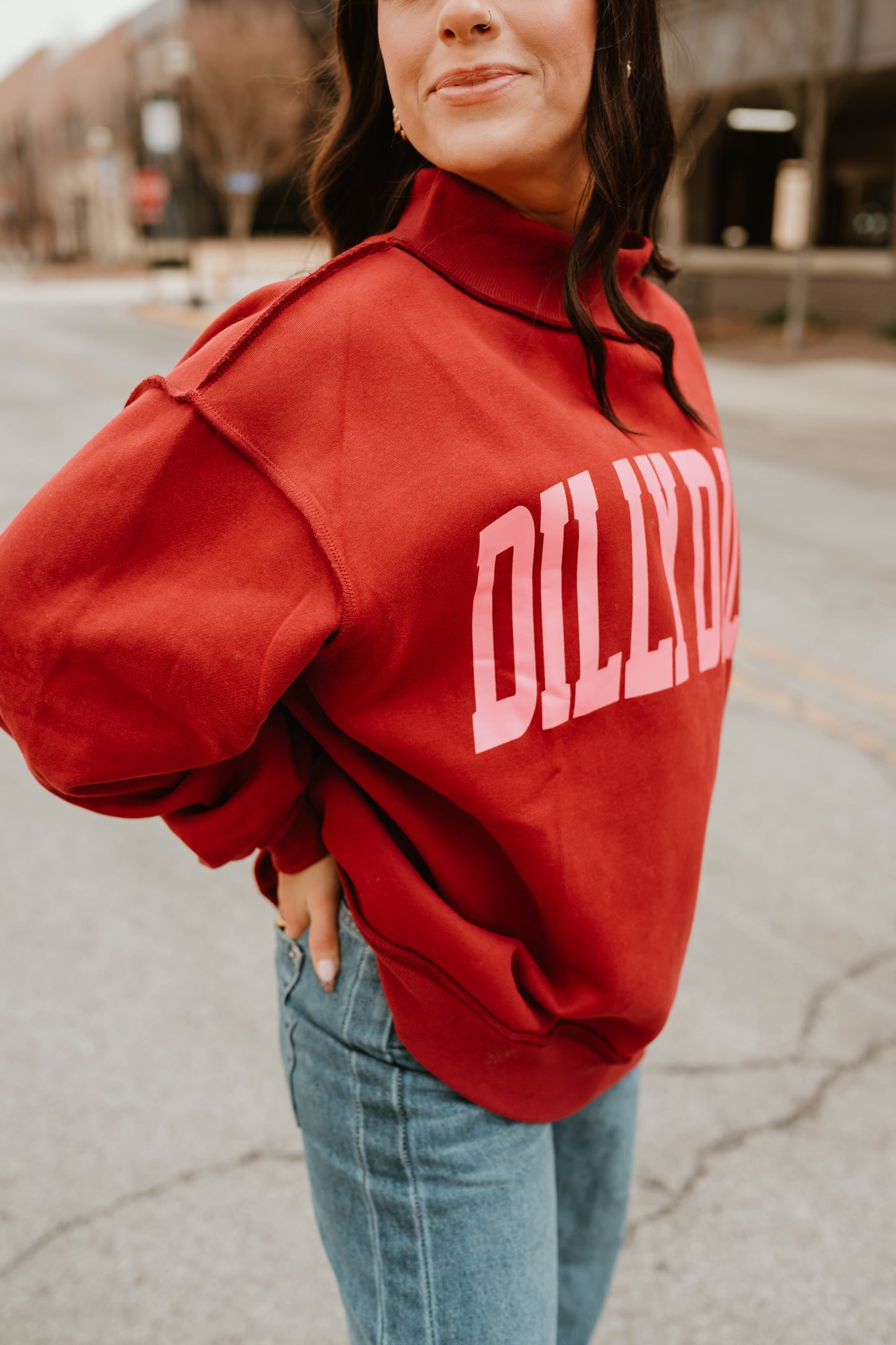 DILLY DALLY MOCK NECK PULLOVER