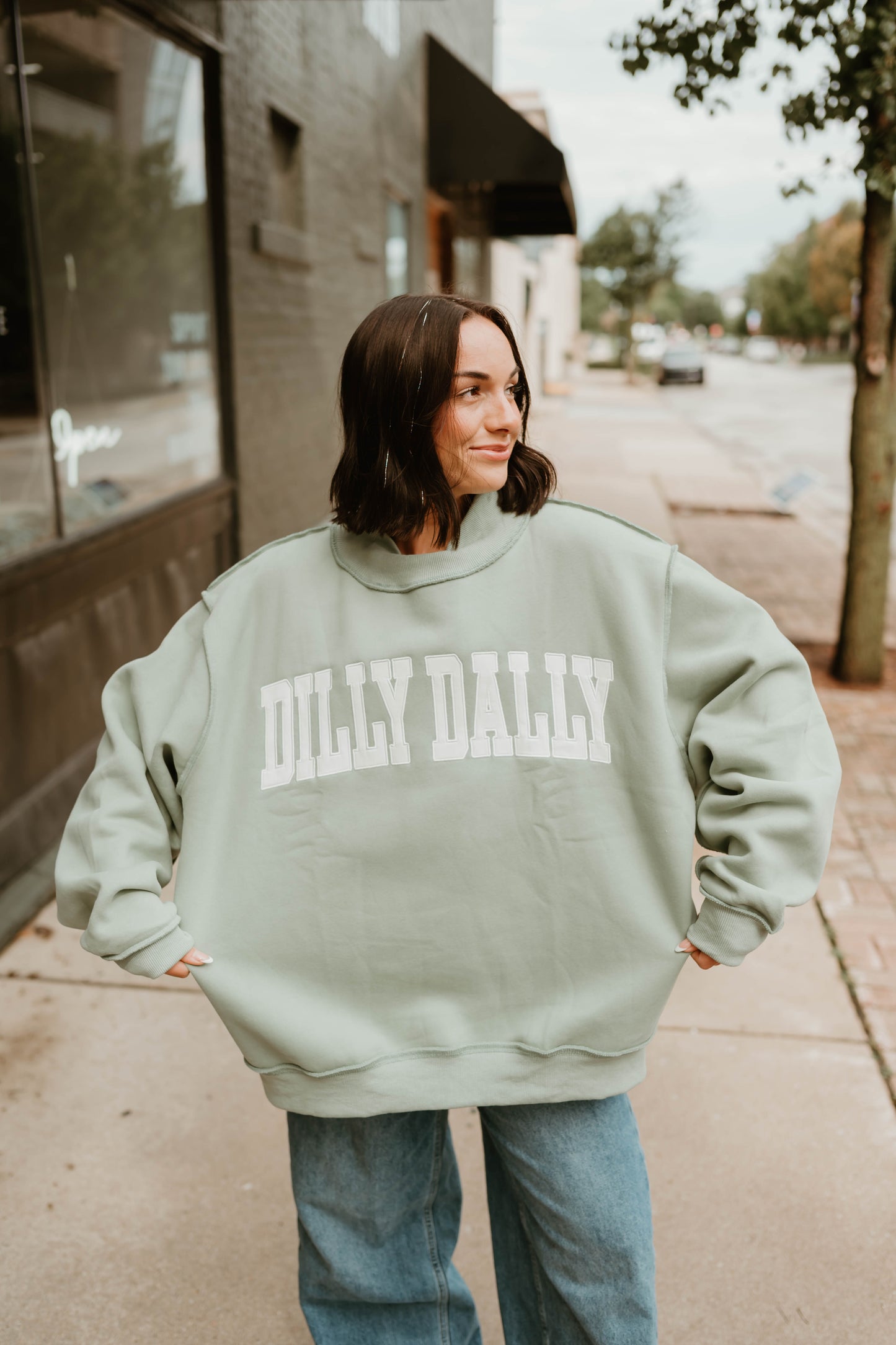 SAGE DILLY DALLY MOCK NECK