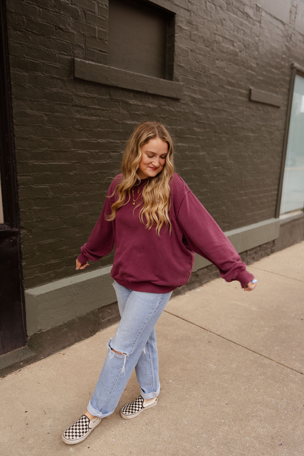 BERRY MINERAL WASHED PULLOVER