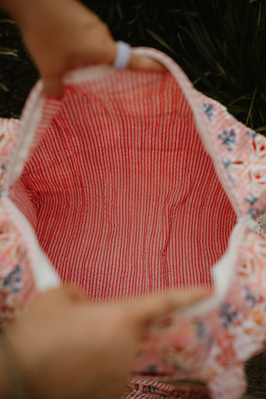 PINK PATCH QUILTED DUFFLE