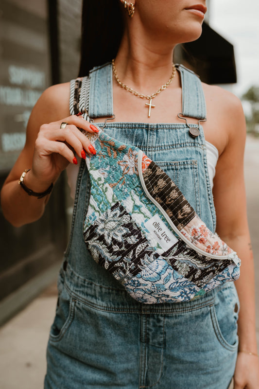 MIDNIGHT QUILTED PATCHWORK BUM BAG