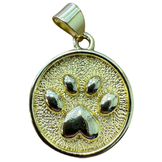 GOLD PENDANT PAW PRINT CHARM