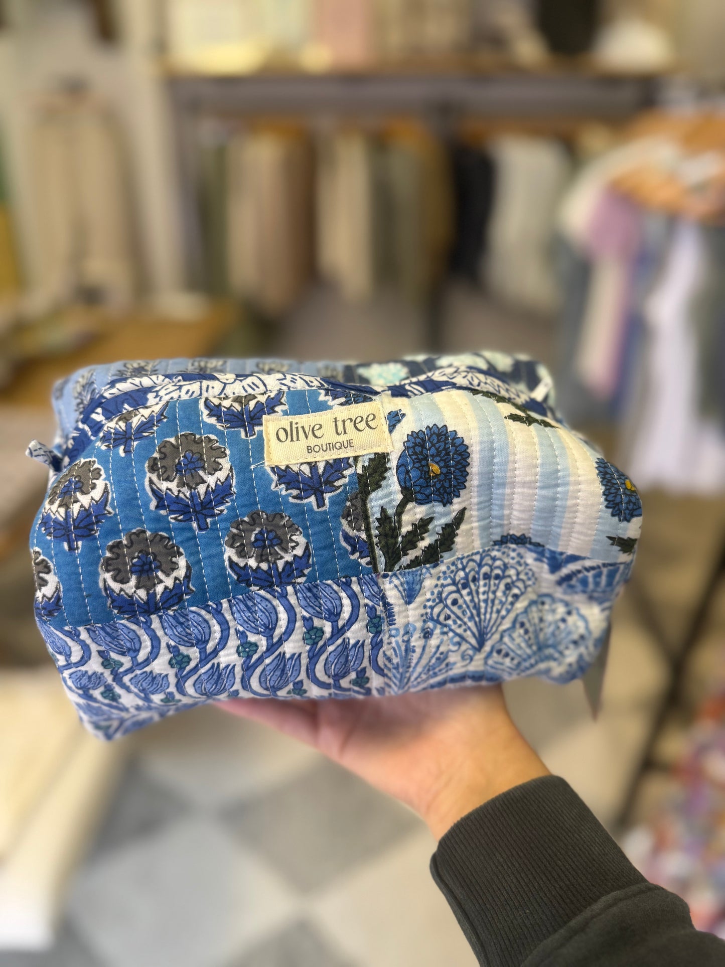 BLUE PATCH MAKE UP POUCH
