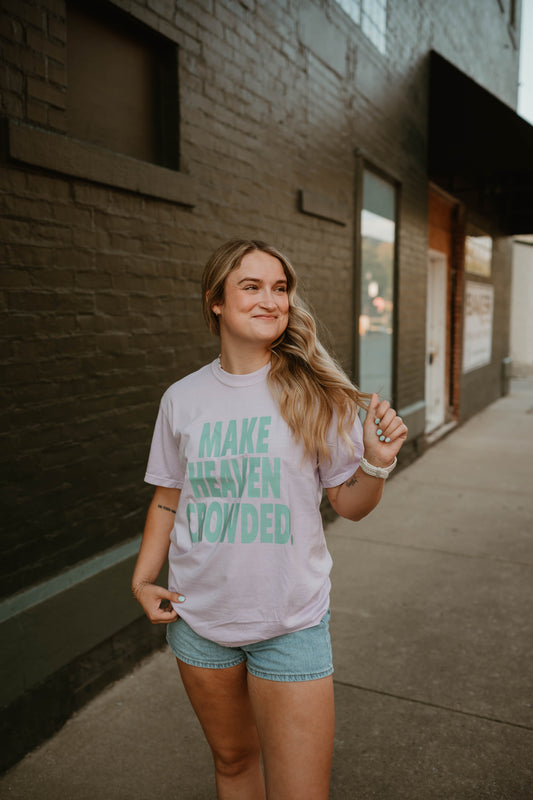 PURPLE MAKE HEAVEN CROWDED TEE