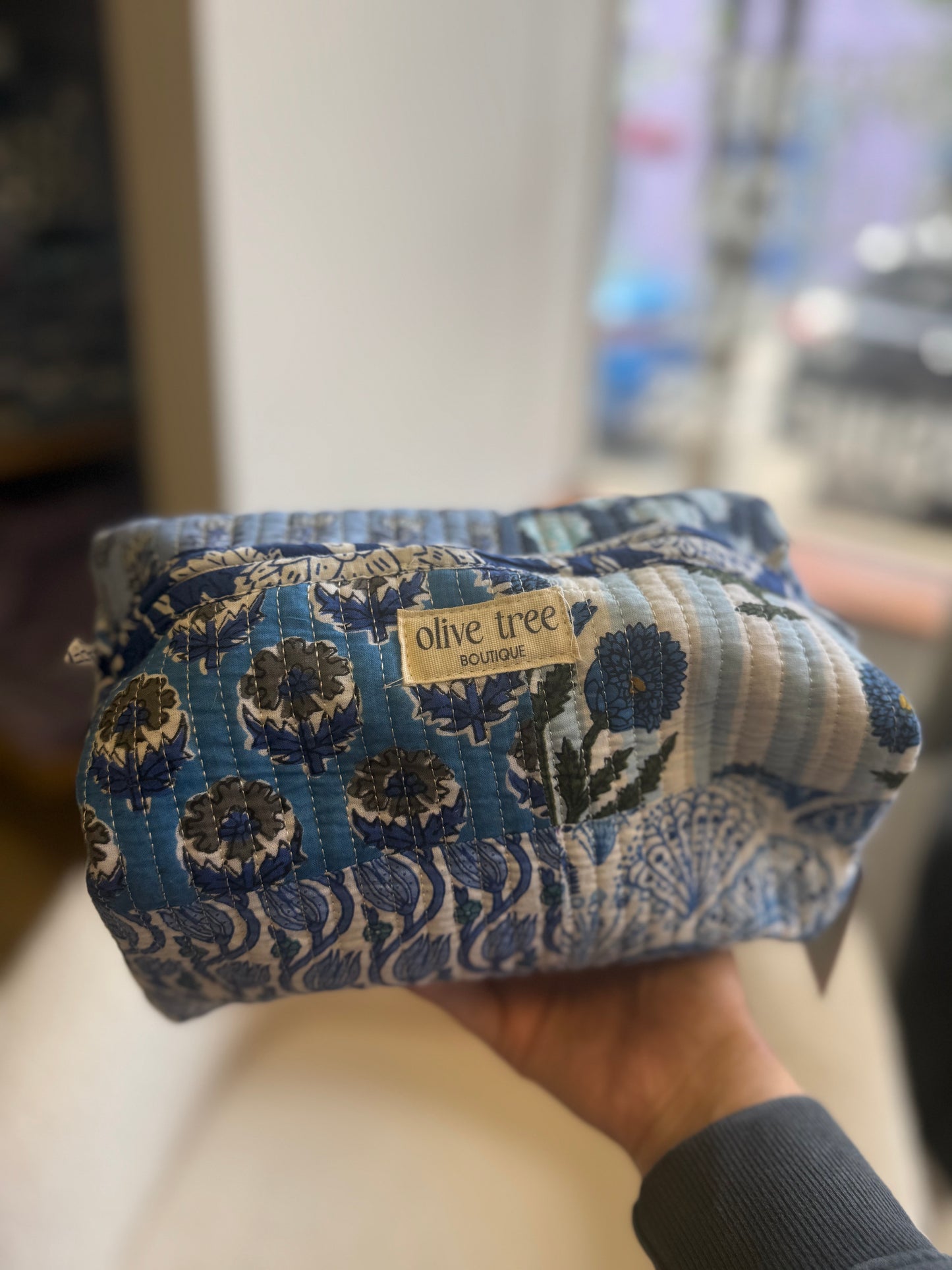 BLUE PATCH MAKE UP POUCH