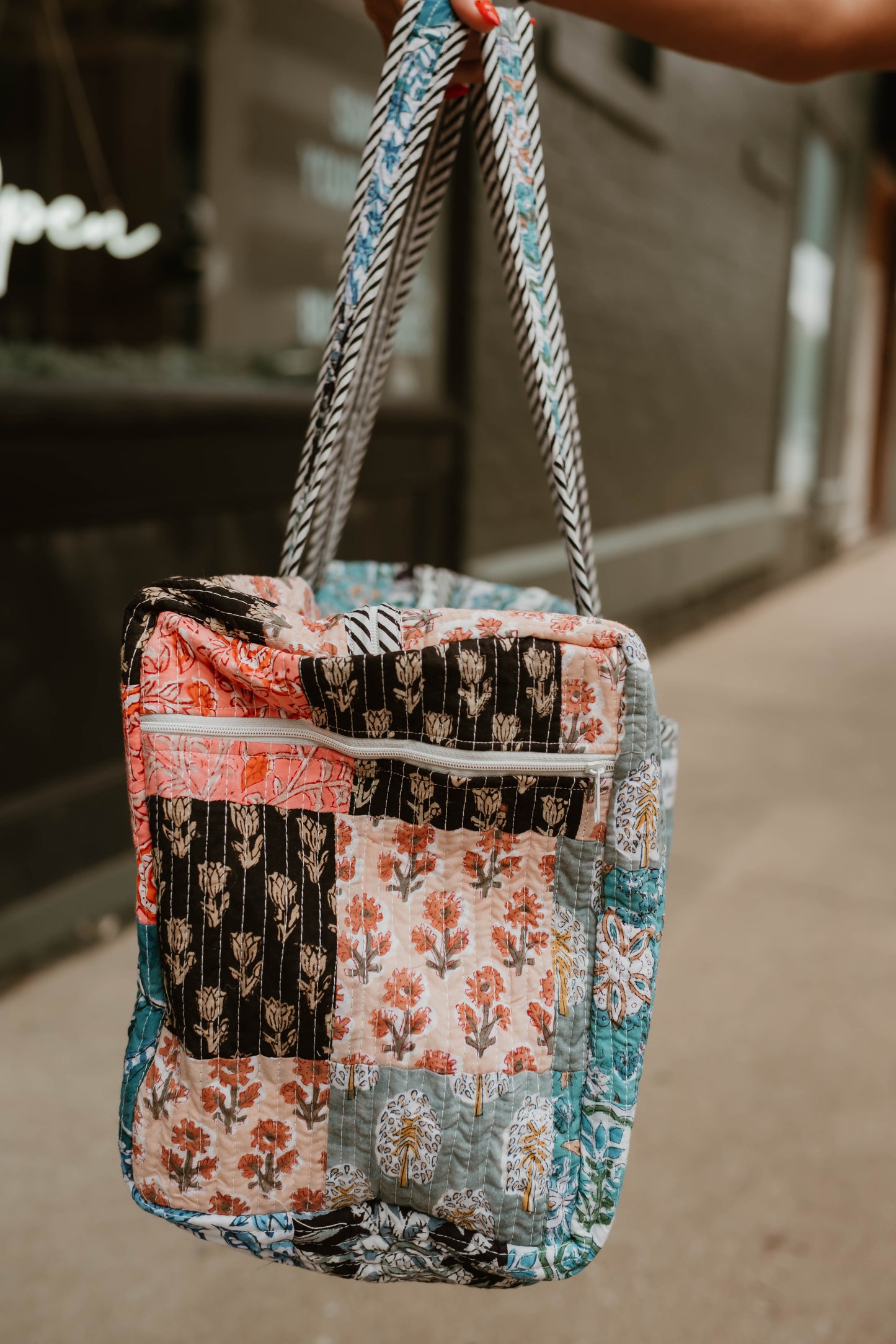 MIDNIGHT QUILTED PATCHWORK SMALL DUFFLE