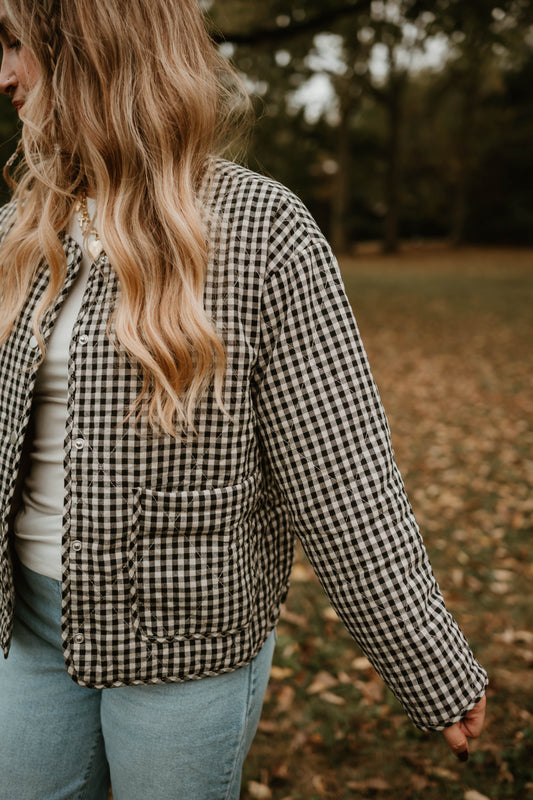 BLACK + CREAM GINGHAM JACKET