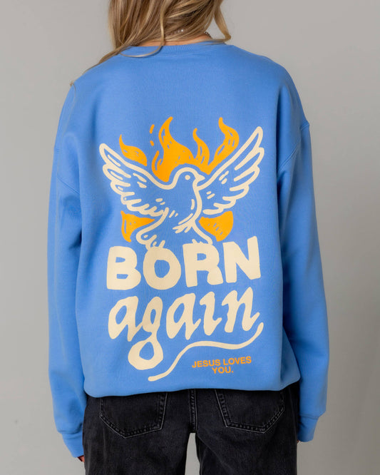 BORN AGAIN BLUE CREWNECK