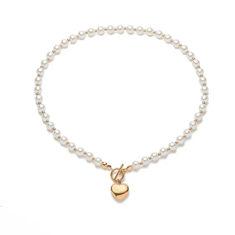 PEARL HEART PENDANT NECKLACE