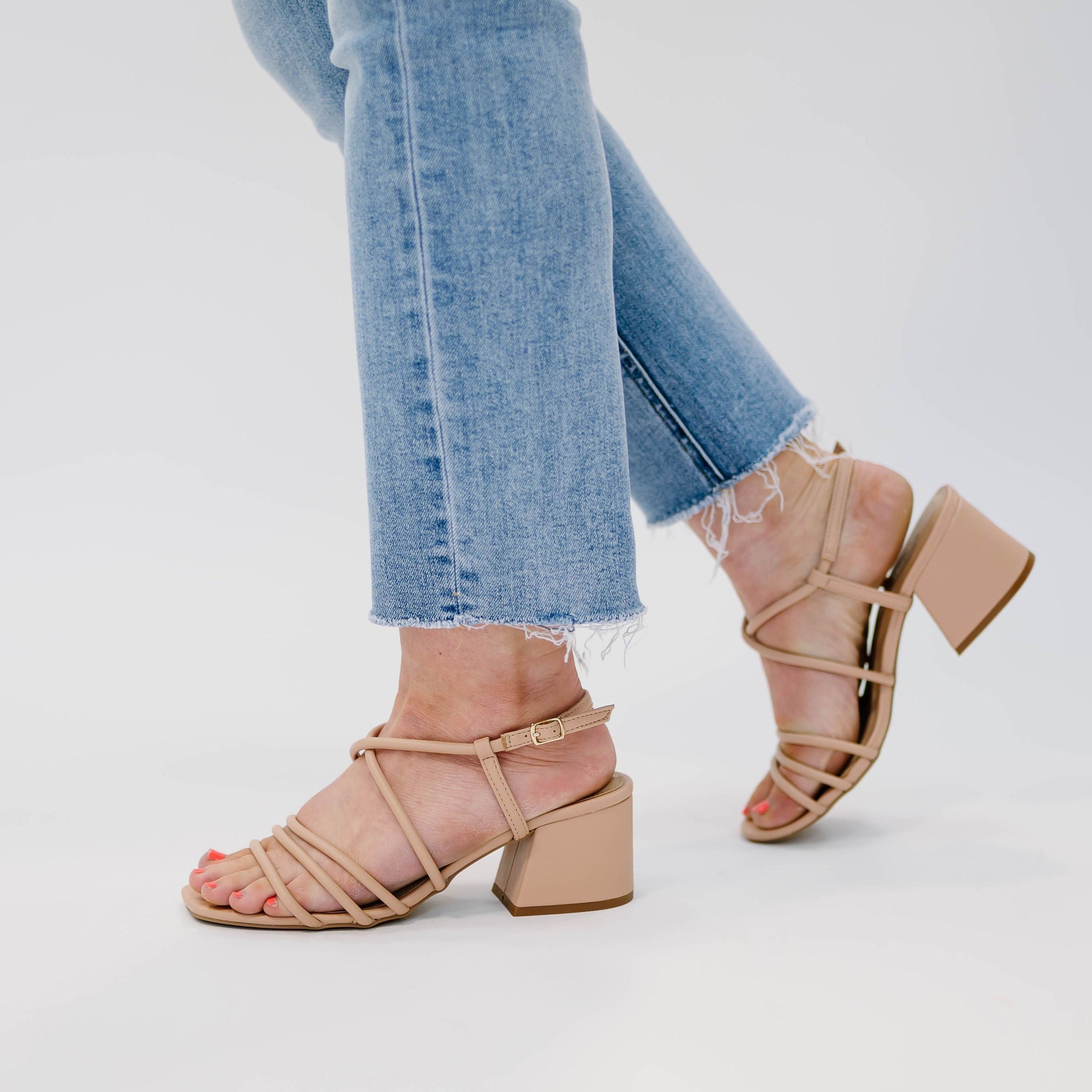 BLUSH STRAPPY HEELS – OLIVE TREE BOUTIQUE