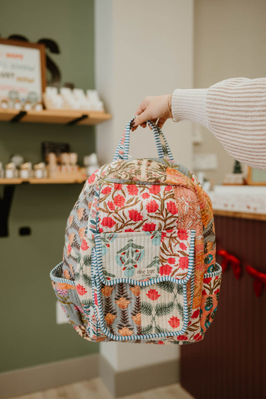 MULTI COLOR PATCH BACKPACK