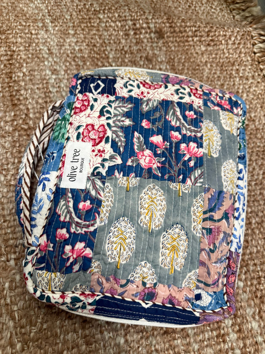 NAVY + PURPLE QUILTED PATCHWORK BIBLE CASE