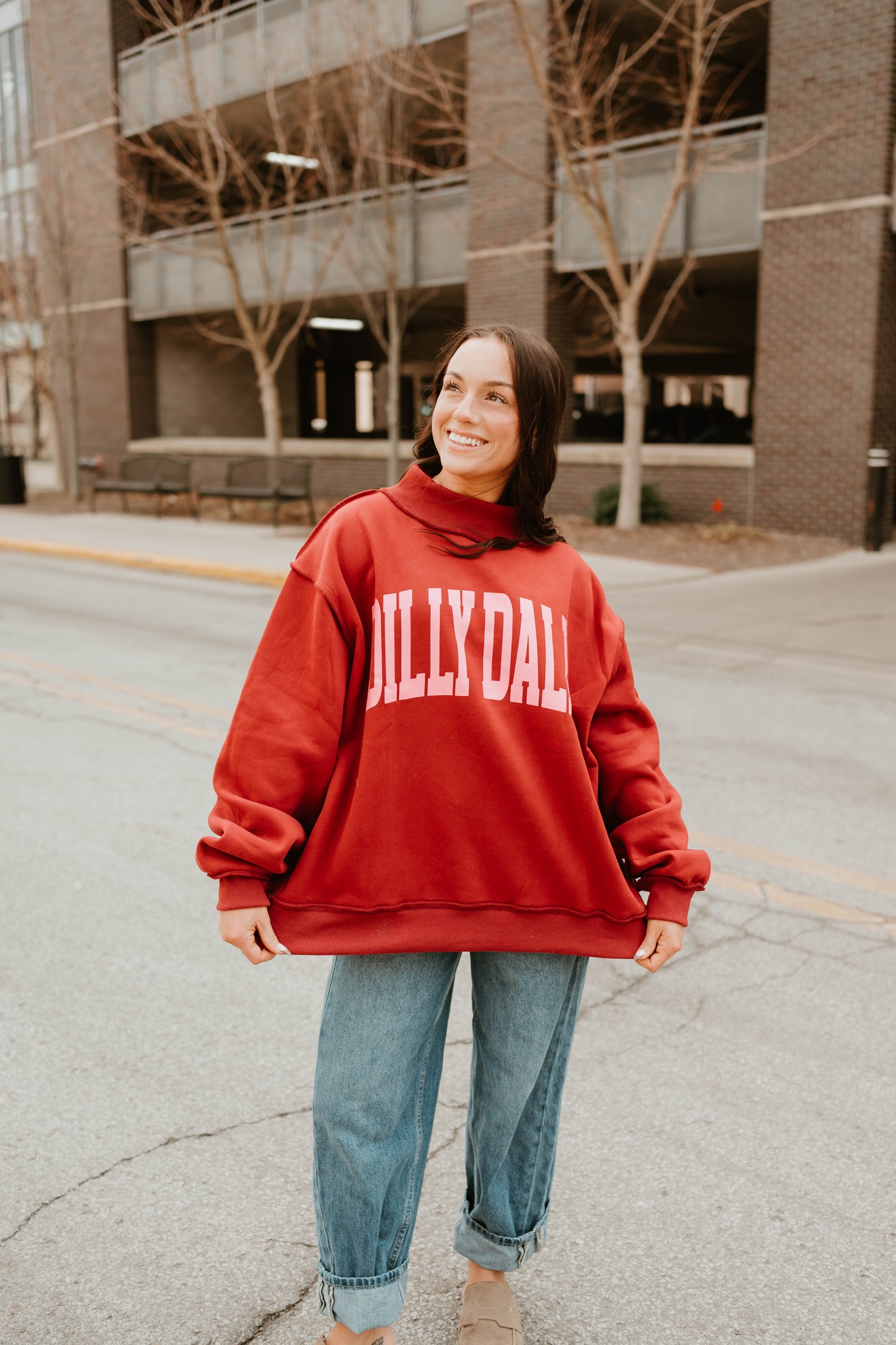 DILLY DALLY MOCK NECK PULLOVER