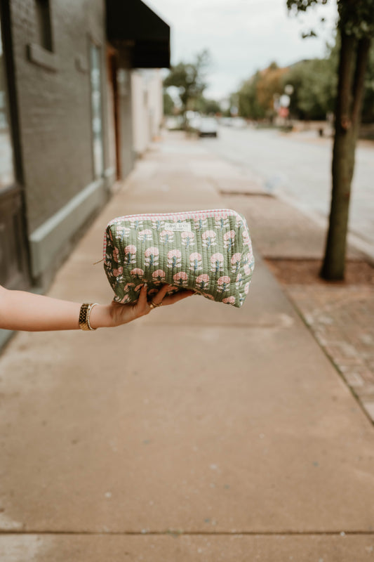 OLIVE + BLUSH LARGE POUCH