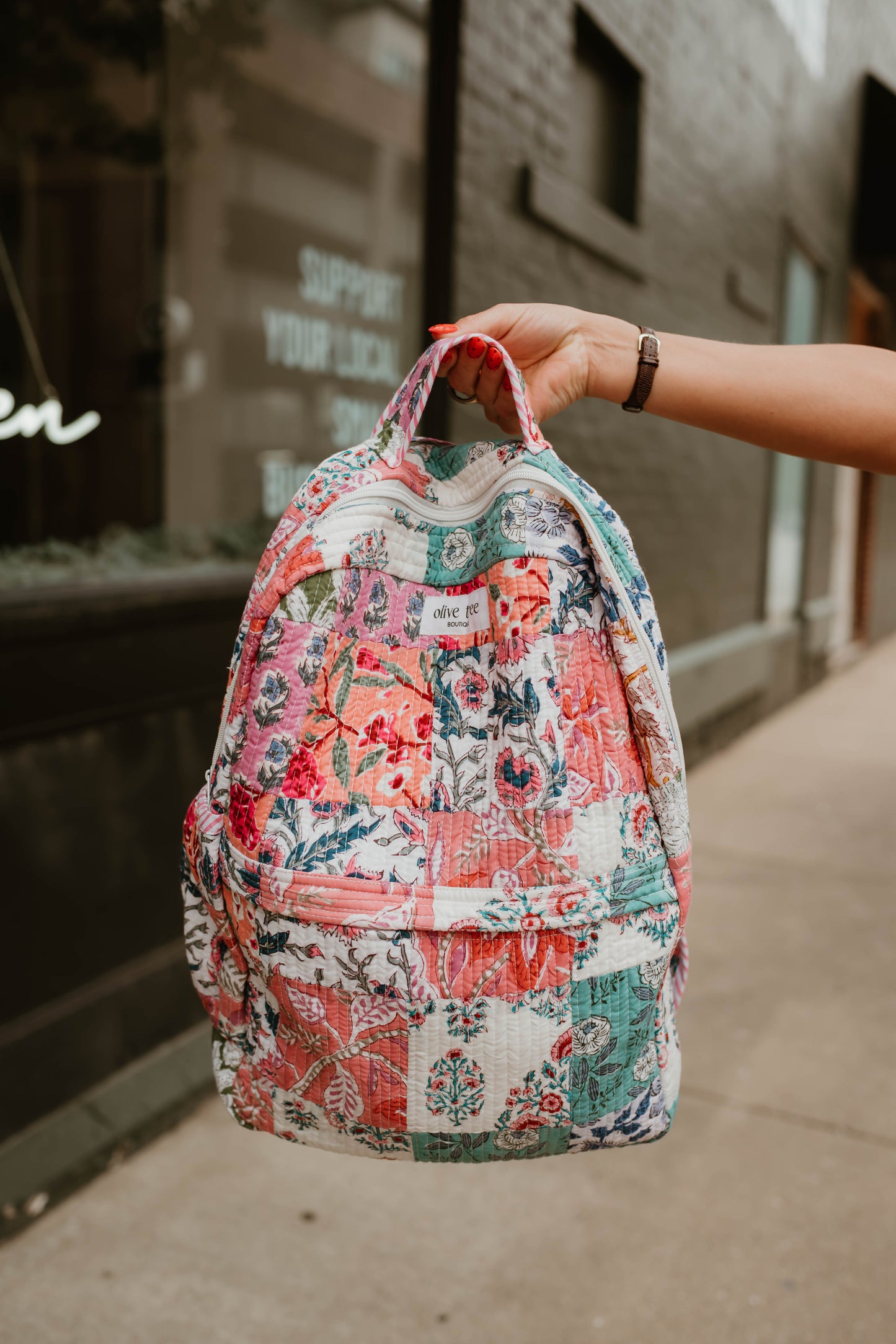 SUNRISE QUILTED PATCHWORK BACKPACK