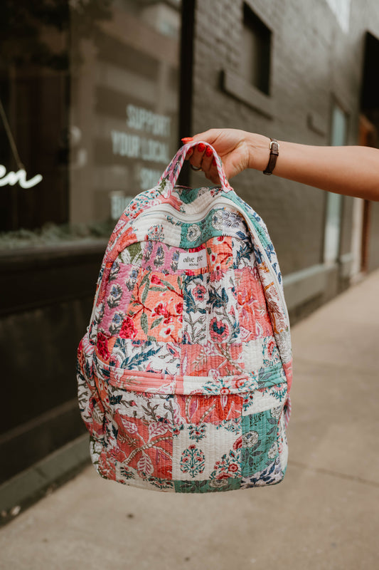 SUNRISE QUILTED PATCHWORK BACKPACK