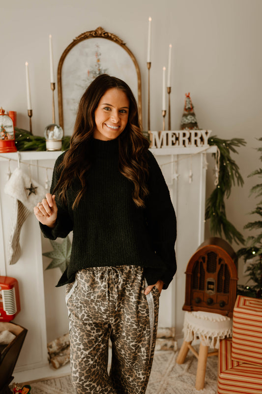 MOCK NECK OVERSIZED SWEATER TOP