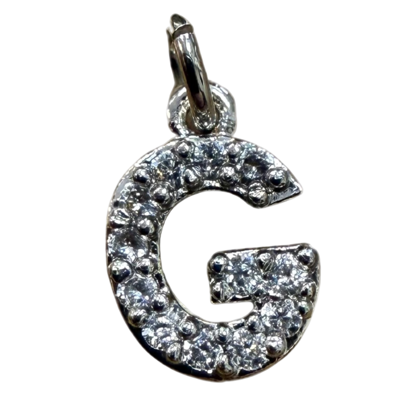 SMALL DIAMOND SILVER INITIAL CHARM