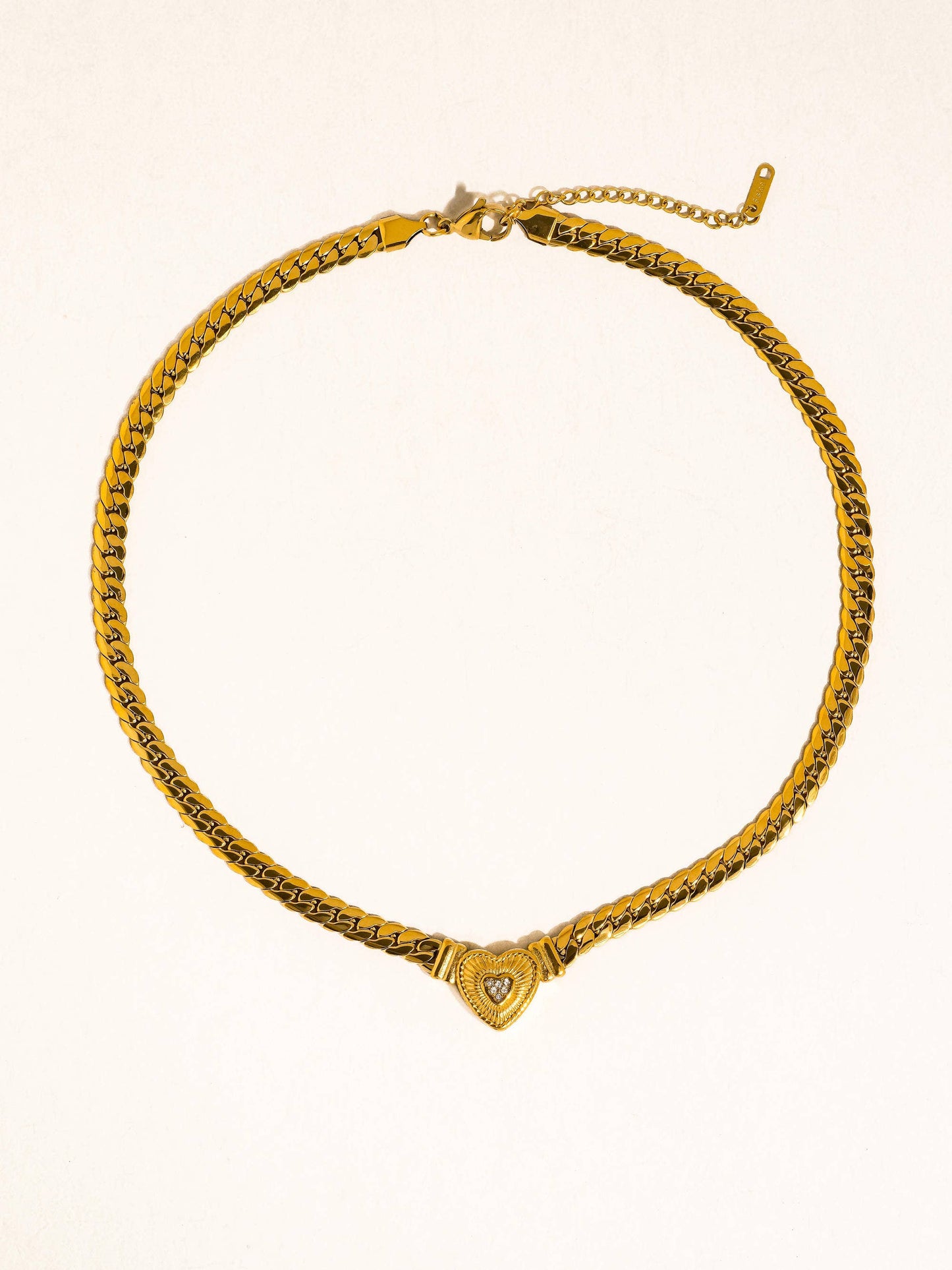 NON TARNISH HEART BRAIDED NECKLACE