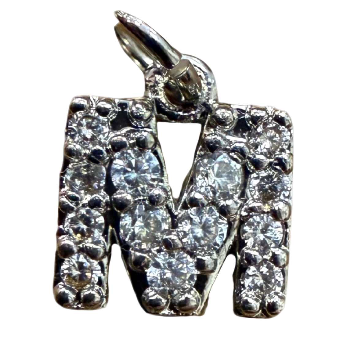 SMALL DIAMOND SILVER INITIAL CHARM