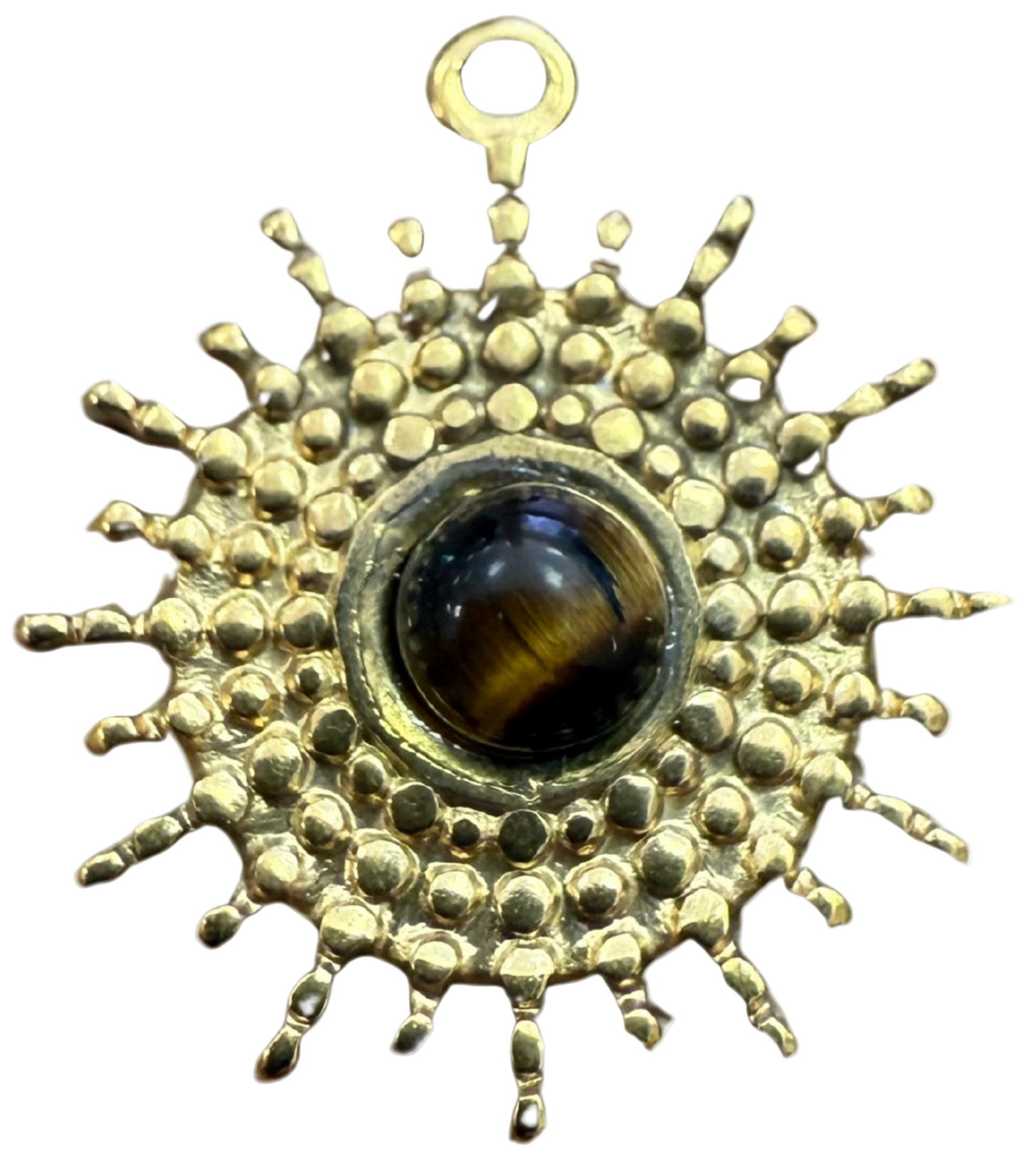 GOLD SUN BURST TORTOISE STONE CHARM