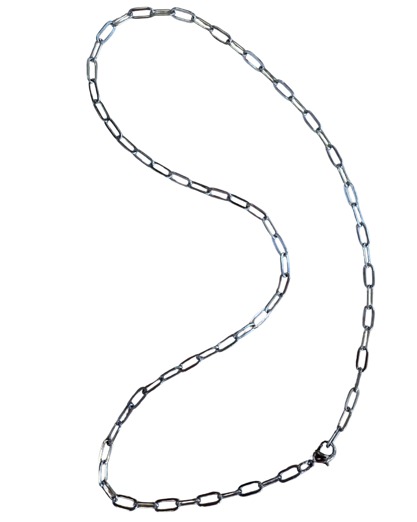 SILVER PAPERCLIP CHAIN 16IN + 2IN EXTENDER