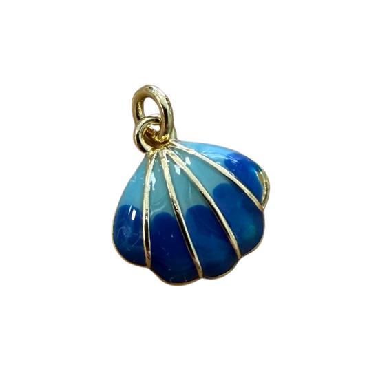 GOLD BLUE SHELL CHARM