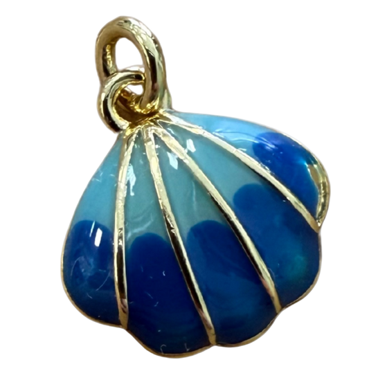 GOLD BLUE SHELL CHARM