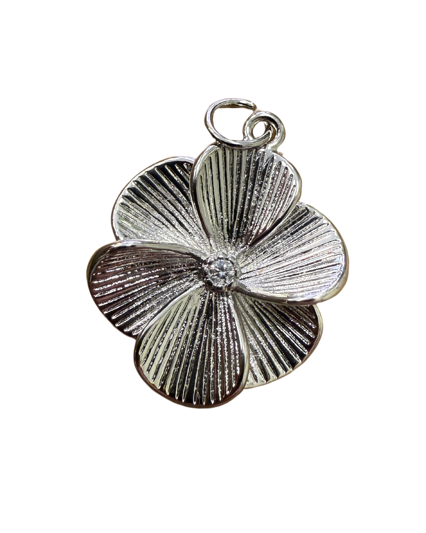 SILVER LARGE FLOWER CHARM