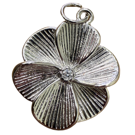 SILVER LARGE FLOWER CHARM