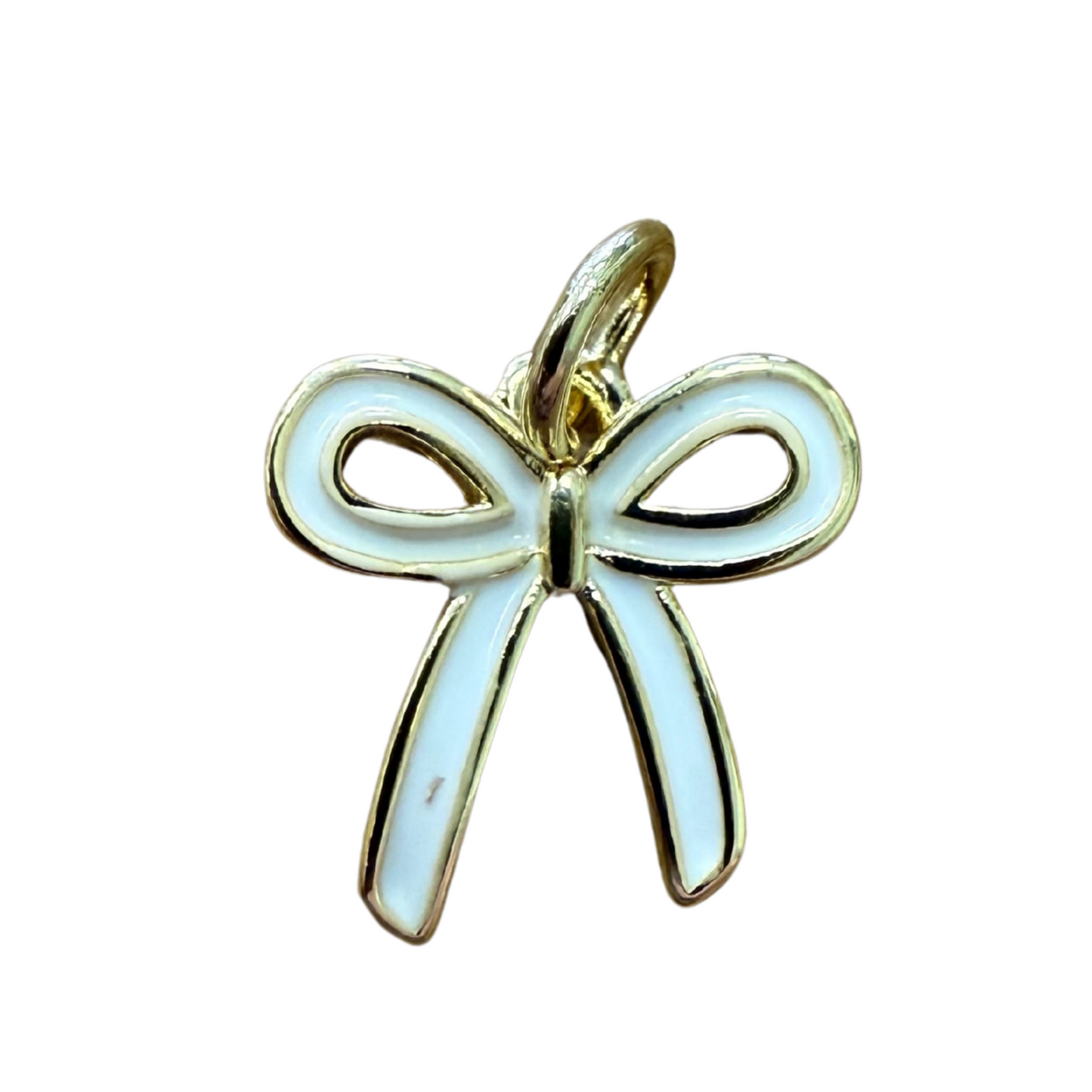 WHITE BOW CHARM