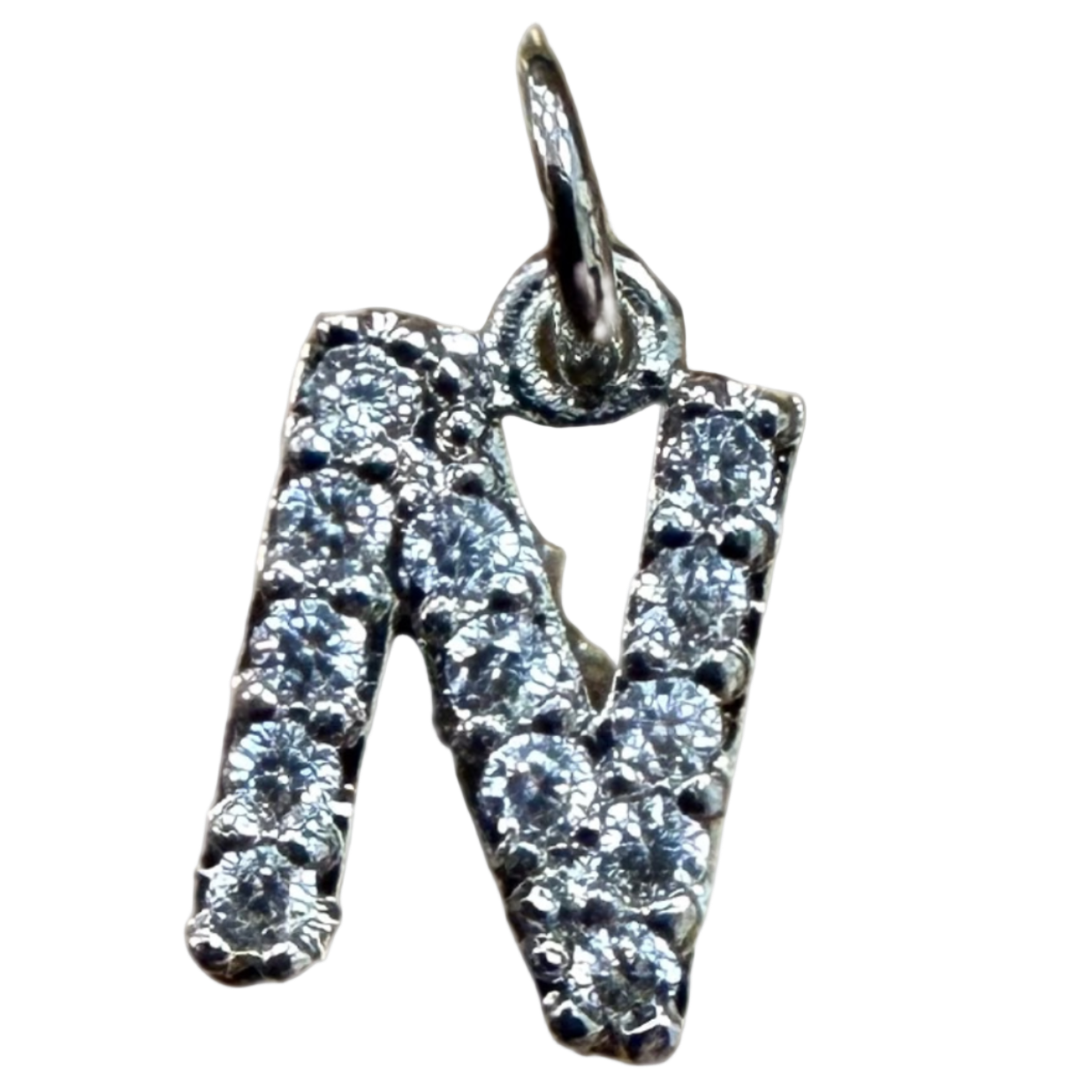 SMALL DIAMOND SILVER INITIAL CHARM