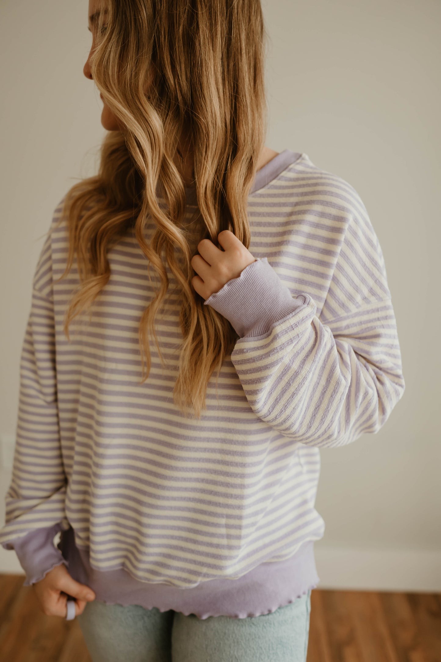 LAVENDER STRIPED LONG SLEEVE