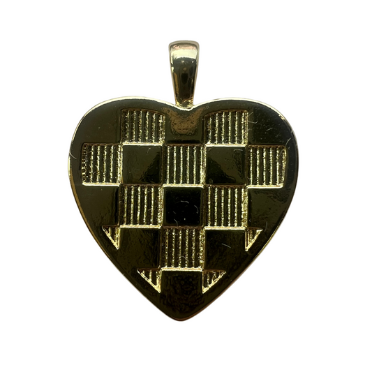 LARGE CHECKERED HEART CHARM