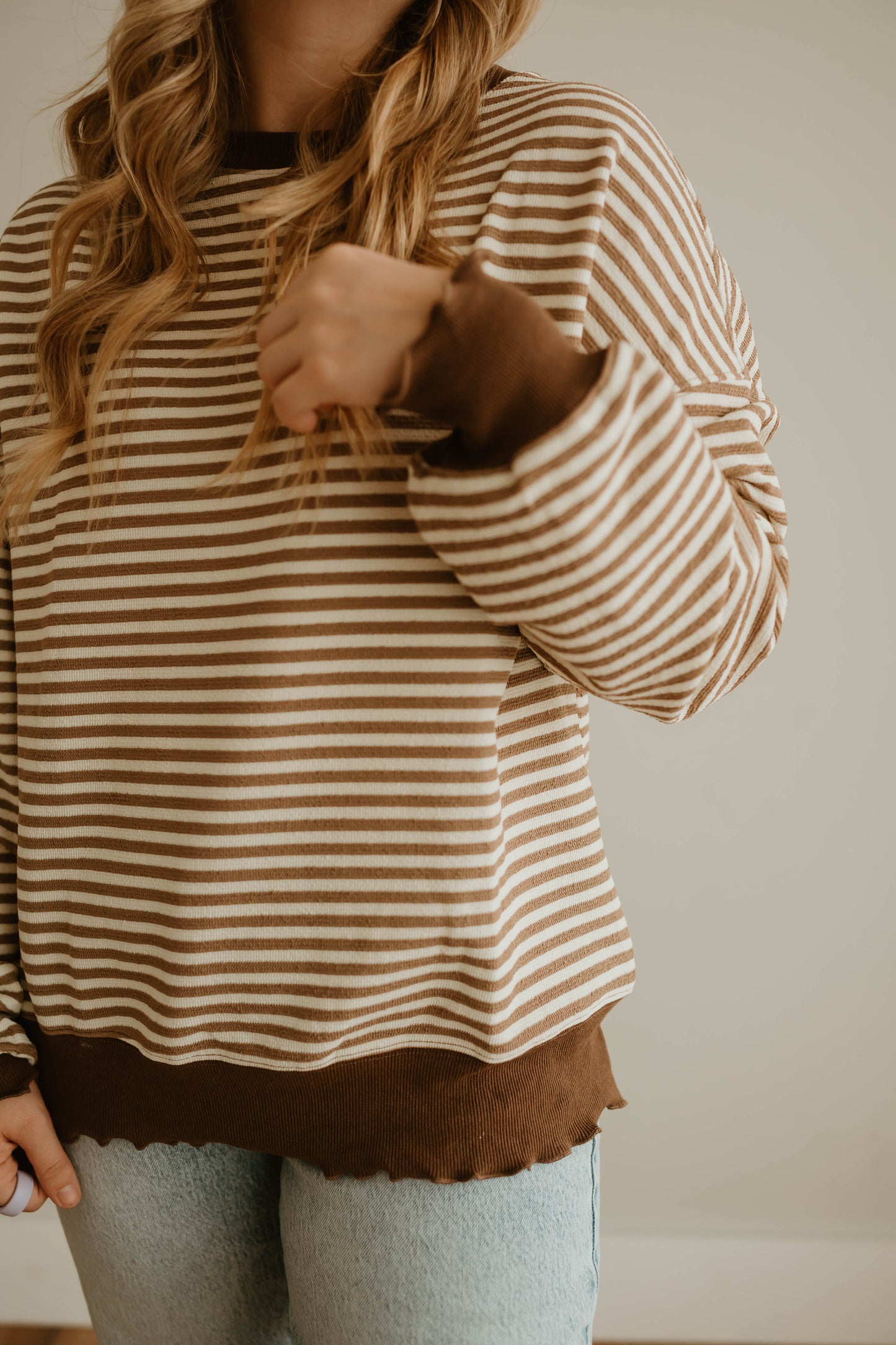 BROWN STRIPED LONG SLEEVE