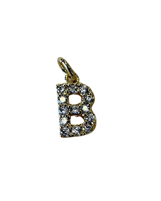 SMALL DIAMOND GOLD INITIAL CHARM